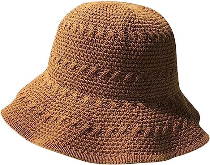 Womens Sun Straw Hat Wide Brim Summer Hat Foldable Roll up Floppy Beach Hats for Women Girl UPF 5... | Amazon (US)
