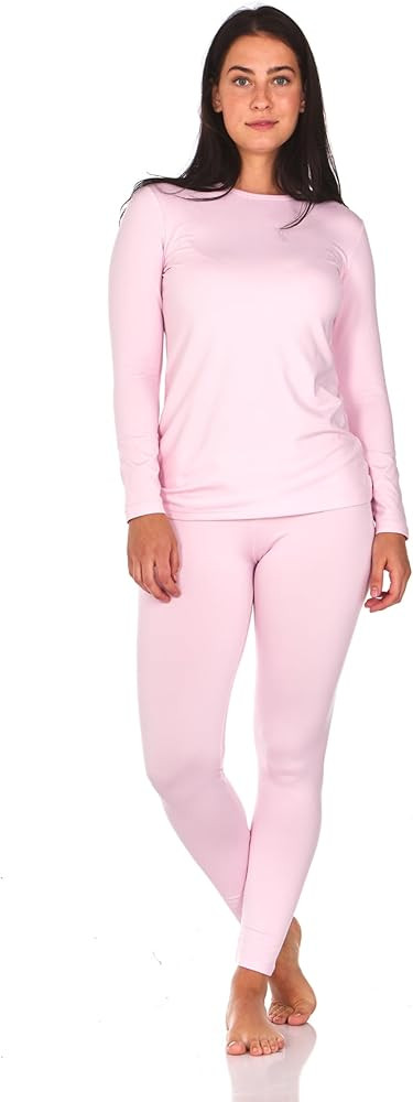 Thermajane Long Johns Thermal Underwear for Women Fleece Lined Base Layer Pajama Set Cold Weather | Amazon (US)