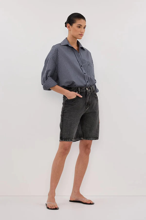 MASON SLATE STRIPE OVERSIZED SHIRT | DISSH