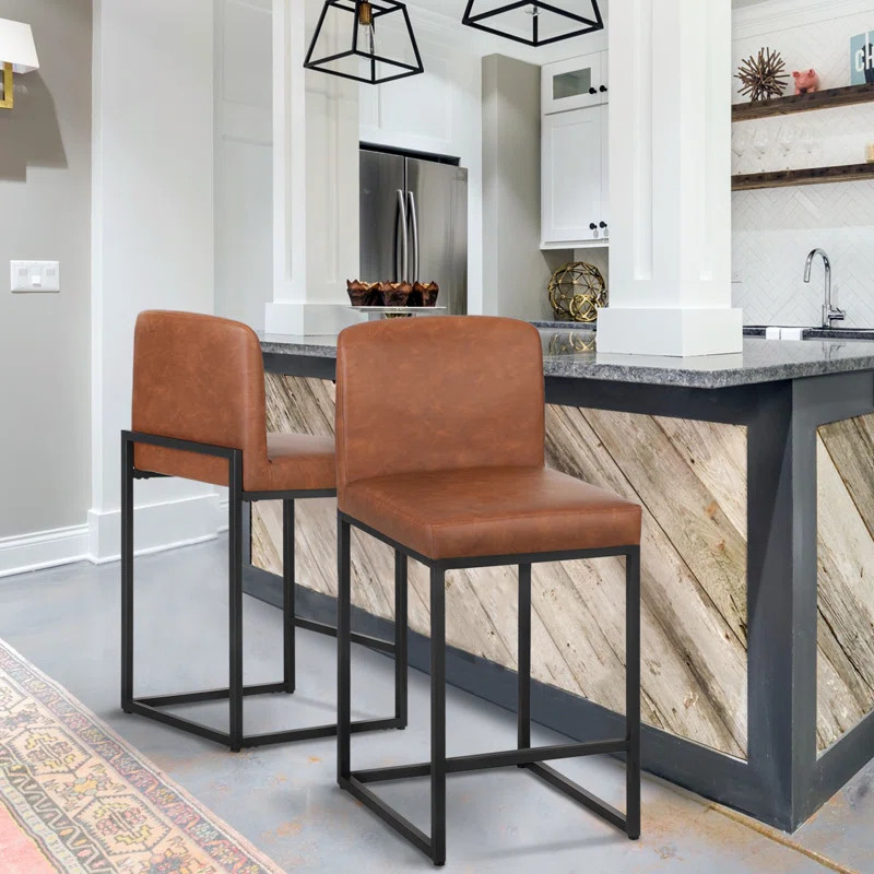 Boise Upholstered Counter Stool with Metal Frame | Wayfair North America
