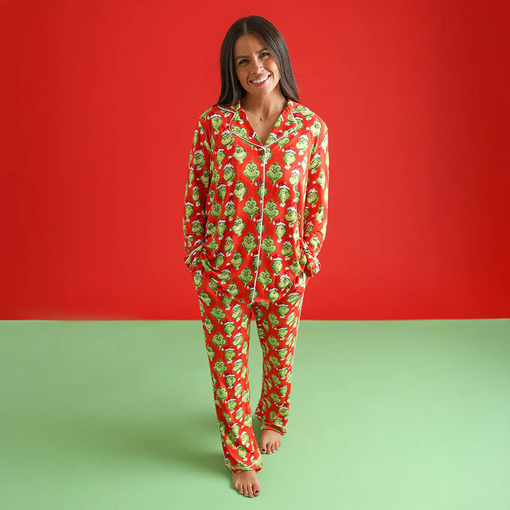 Red Luxe Womens Pajamas | Dr. Seuss The Grinch | Posh Peanut