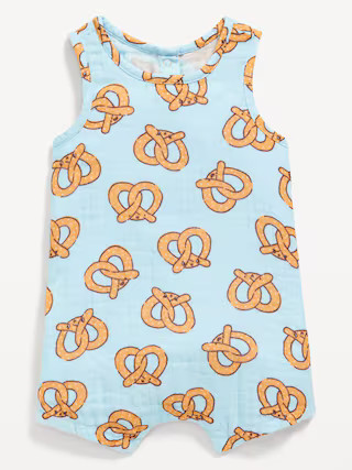 Printed Sleeveless Double-Weave One-Piece Romper for Baby | Old Navy | Old Navy (US)