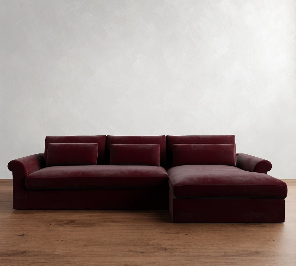 Westwood Roll Arm Deep Seat Slipcovered Chaise Sectional (136"-154") | Pottery Barn (US)