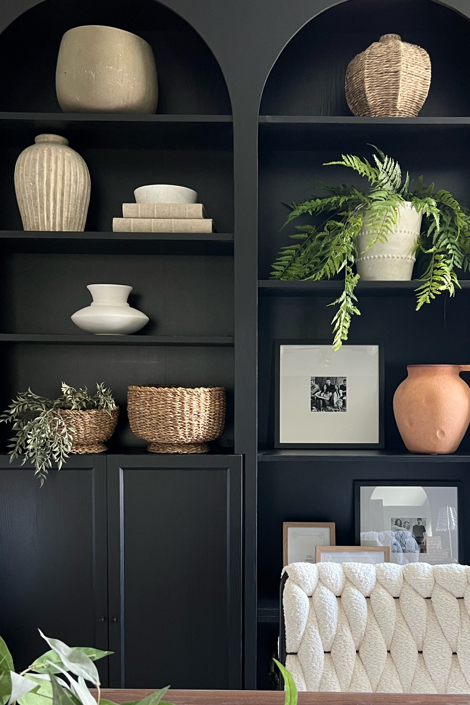Shelf styling: a few favorite pieces from McGee & Co! I love the linen books and the woven bowls 🤍
Moody office , shelf decor 

#LTKhome