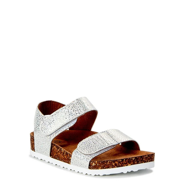 Wonder Nation Toddler Girls Two Strap Footbed Sandals, Sizes 7-12 | Walmart (US)