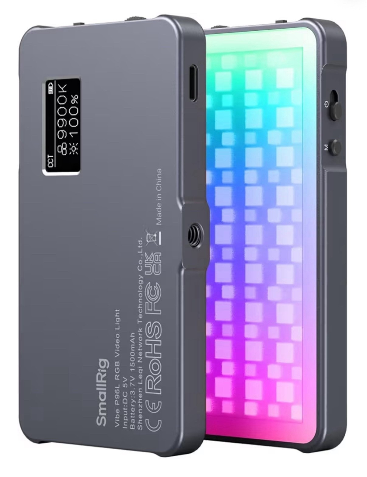 P96L RGB Video Light by SmallRig, Portable Metal LED Camera Light, 2500-8000K, 21 Effects, CRI 96+, OLED Display, Photo and Video Lighting, Long Battery Life, Fits Phone and Camera
