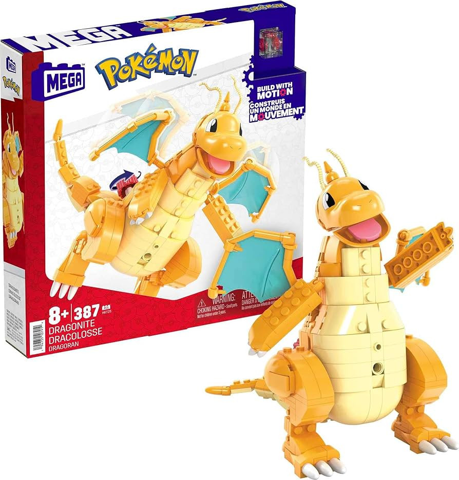 MEGA Pokémon Action Figure Building Toys For Kids, Dragonite With 388 Pieces And Wing Flapping M... | Amazon (US)