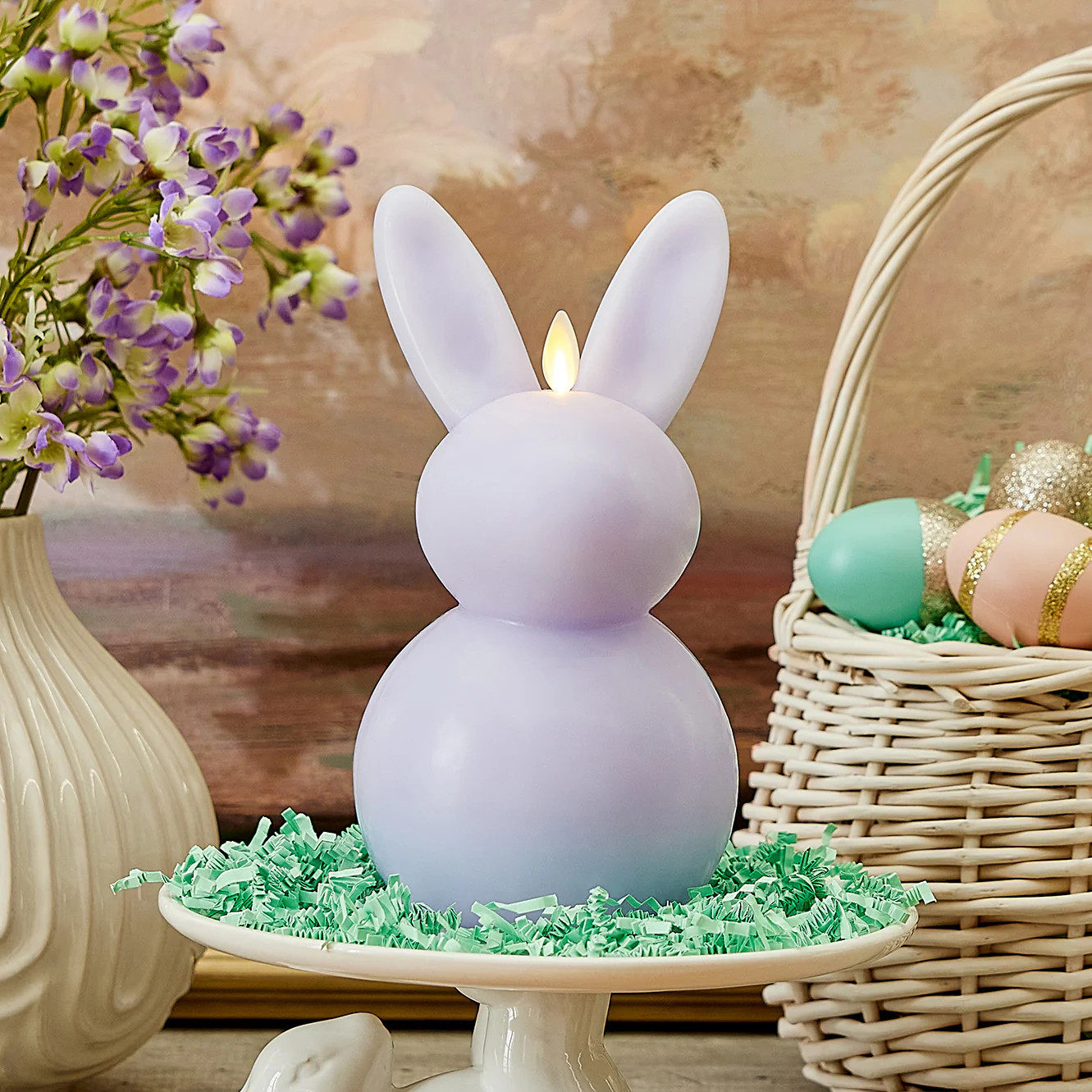Gentle Lavender Flameless Candle Easter Bunny Rabbit | Luminara