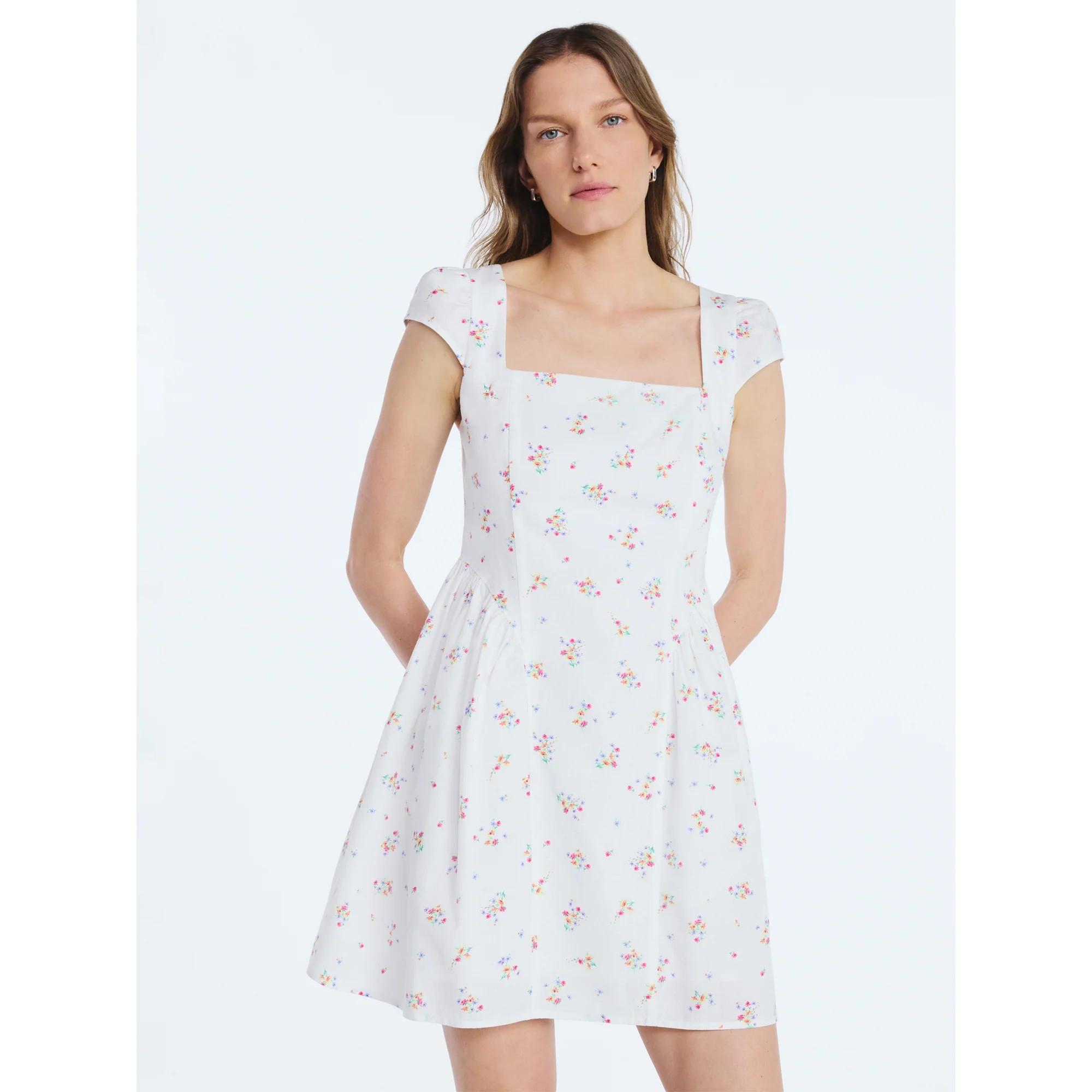 Scoop Women's Square Neck Mini Dress, Sizes XS-XXL | Walmart (US)