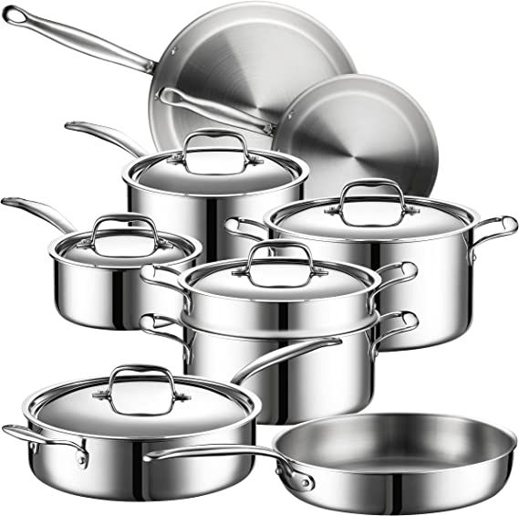 Legend 5 Ply 14 pc All Stainless Steel Heavy Pots & Pans Set | Professional Quality Cookware 5ply... | Amazon (US)