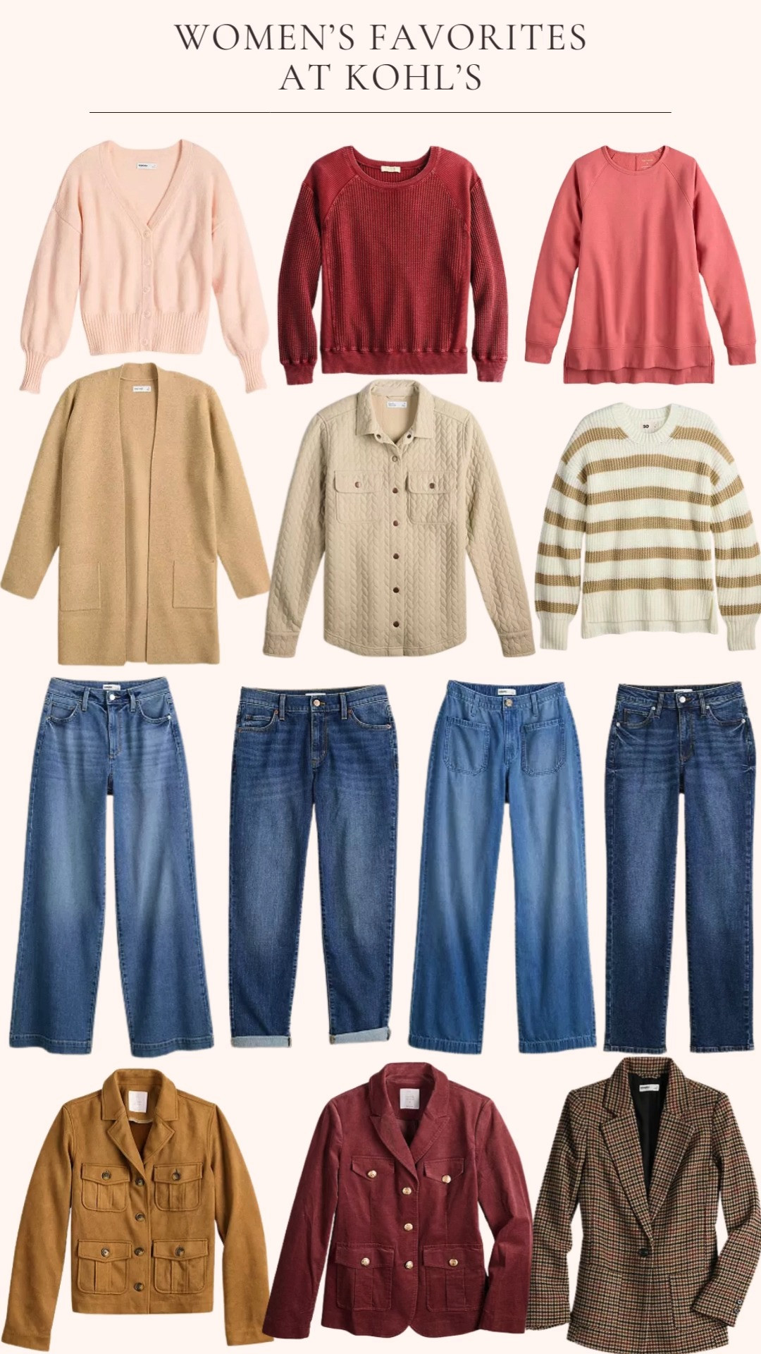  

 Kohl’s has a lot of comfy clothes for fall. I love these pieces and they can go nicely from fall into winter. 

At this stage in life a love layers. It would be easy to layer a tee under these in case it’s still getting hot later in the day. Or I have a hot flash 😆

#LTKFindsUnder50 #LTKOver40 #LTKSaleAlert