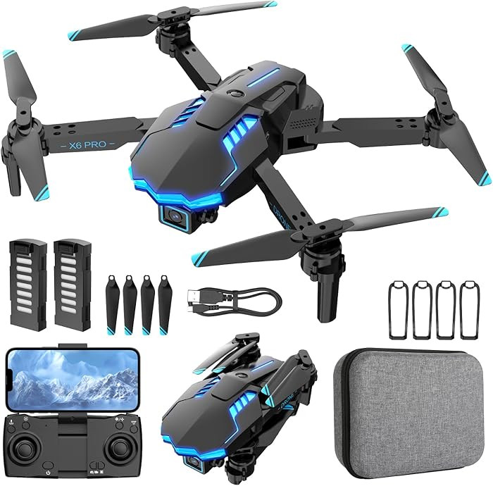 Drone with Camera 1080P with Brushless Motor Drone for Beginner, Long Fly Time, One Key Take Off/... | Amazon (US)
