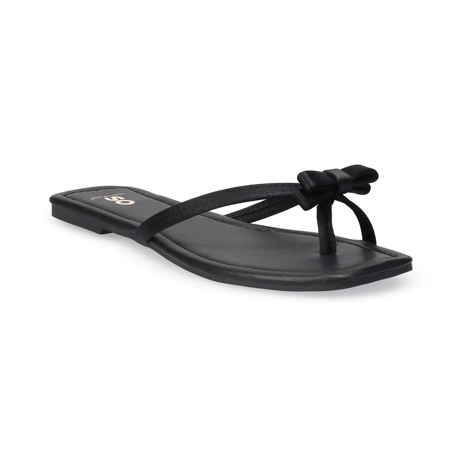 SO® Taleah Bow Women's Thong Sandals, Size: 8, Black | Kohl's