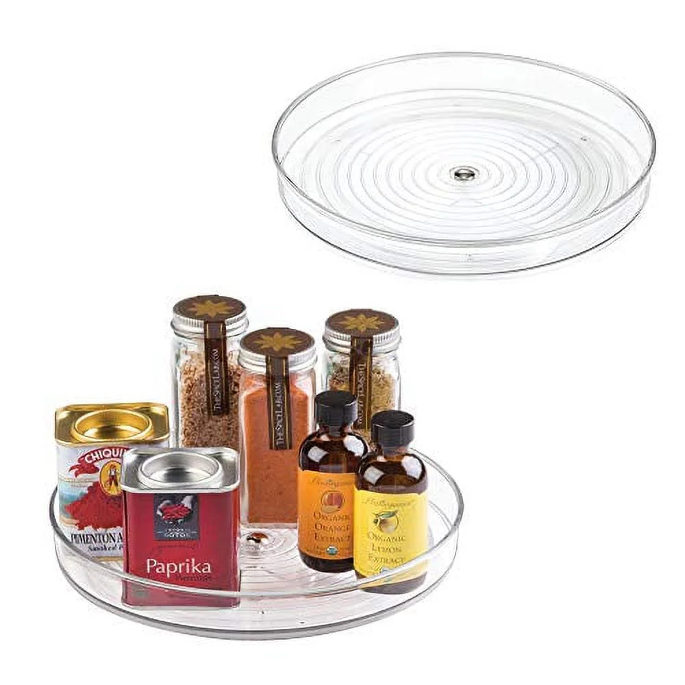 iDesign, Lazy Susan Plastic Turntable 2-Pack Kitchen Organizer, Clear, | Walmart (US)