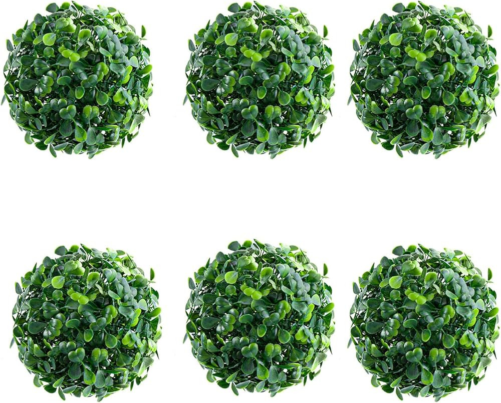 Framendino, 6 Pack 4 Inch Artificial Boxwood Topiary Plant Balls Decorative Faux Green Hanging Pl... | Amazon (US)
