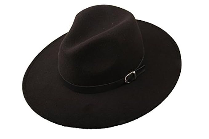 Prefe Women Wide Brim Vintage Wool Jazz Hat Panama Hat with Belt | Amazon (US)