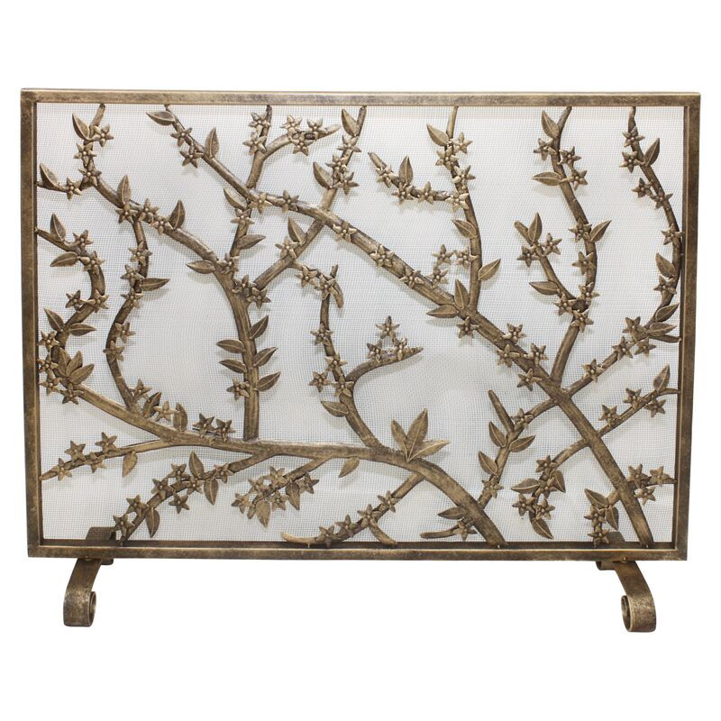 31" Leaves Fire Screen, Gold | One Kings Lane