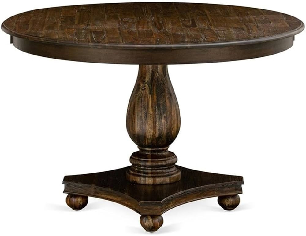 East West Furniture FE2-07-TP Ferris Dining Table - a Round Wooden Table Top with Pedestal Base, ... | Amazon (US)