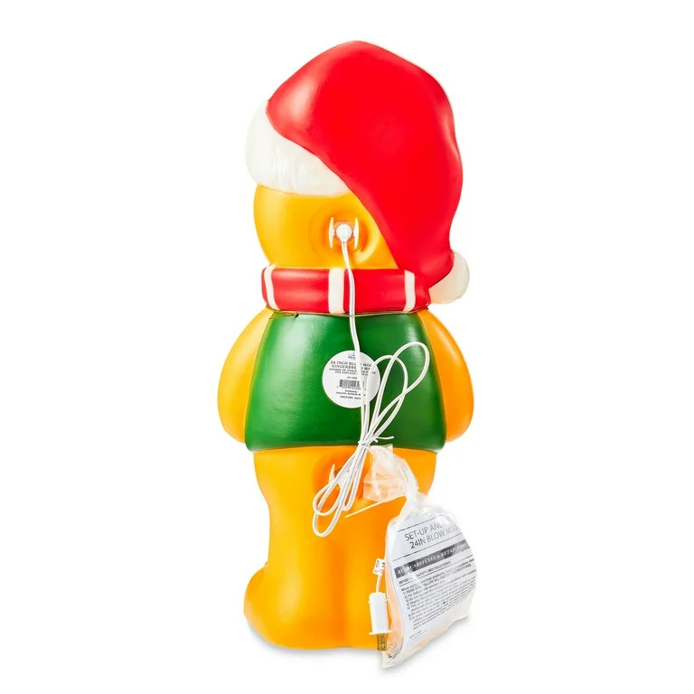 24” Light-up Gingerbread Boy Blow Mold Christmas Decoration, Multicolor, Holiday Time | Walmart (US)