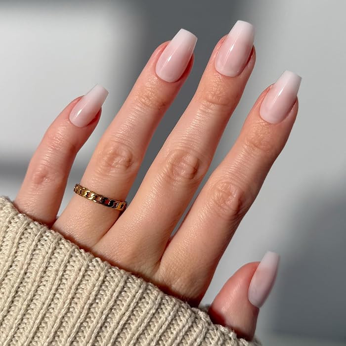 Glamnetic Press On Nails - Blush Dream | Medium Coffin Pink Fake Nails, Salon Quality Milky Nails... | Amazon (US)