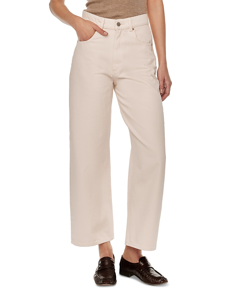 DL1961 Taylor Ultra High Rise Barrel Leg Jeans in Flax | Bloomingdale's (US)