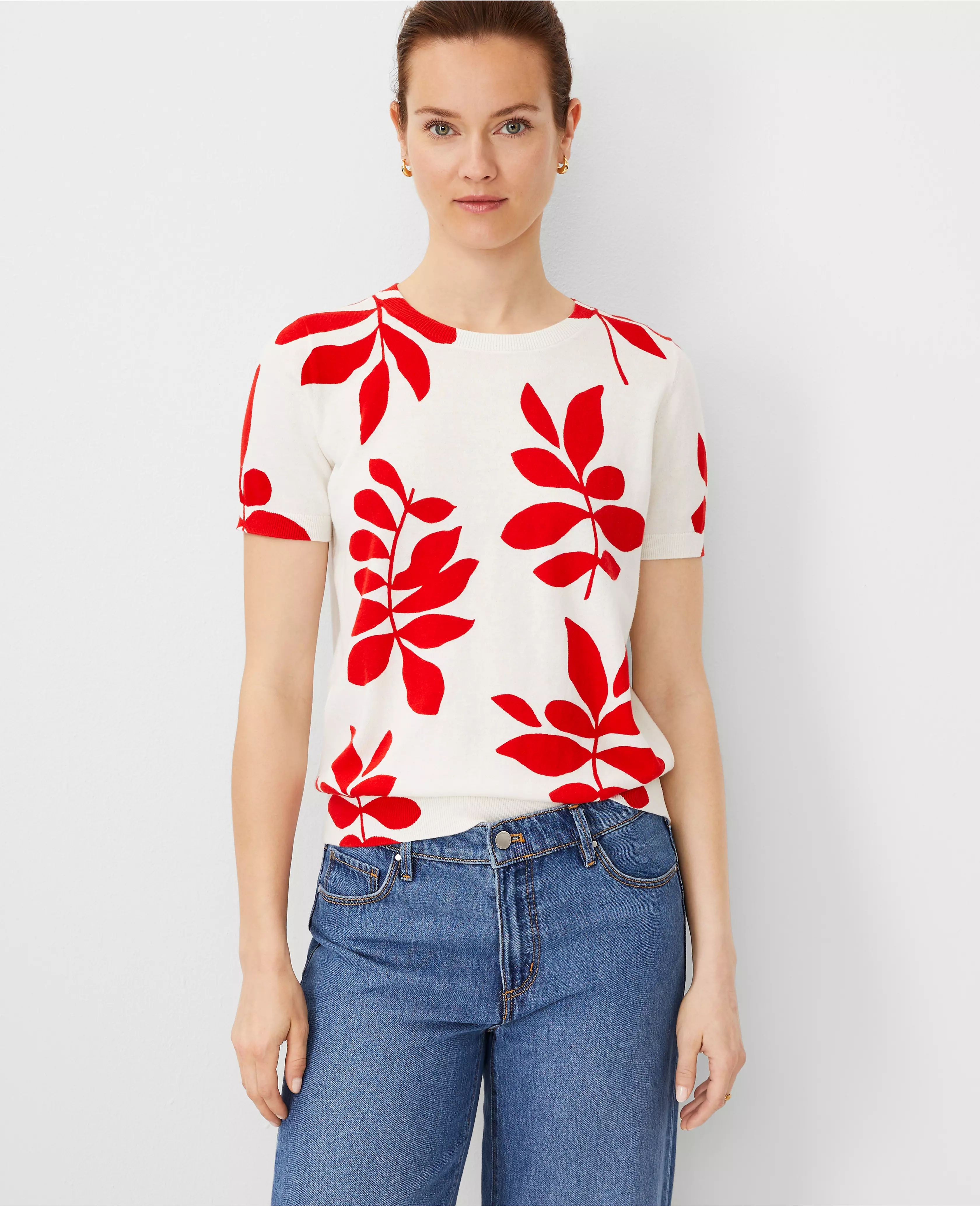 Leafed Modern Sweater Tee | Ann Taylor (US)