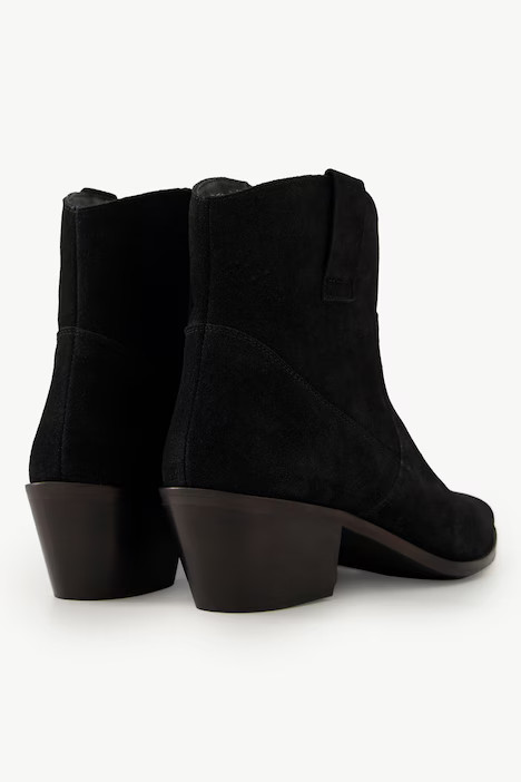 Leder-Stiefeletten, Veloursleder, Cowboystiefel, Weite H | Ulla Popken DE