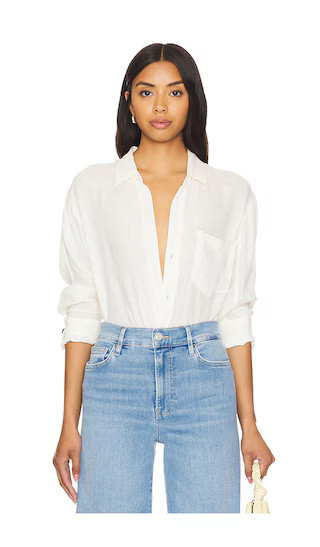 Kayla Shrunken Shirt in Vanilla | Revolve Clothing (Global)