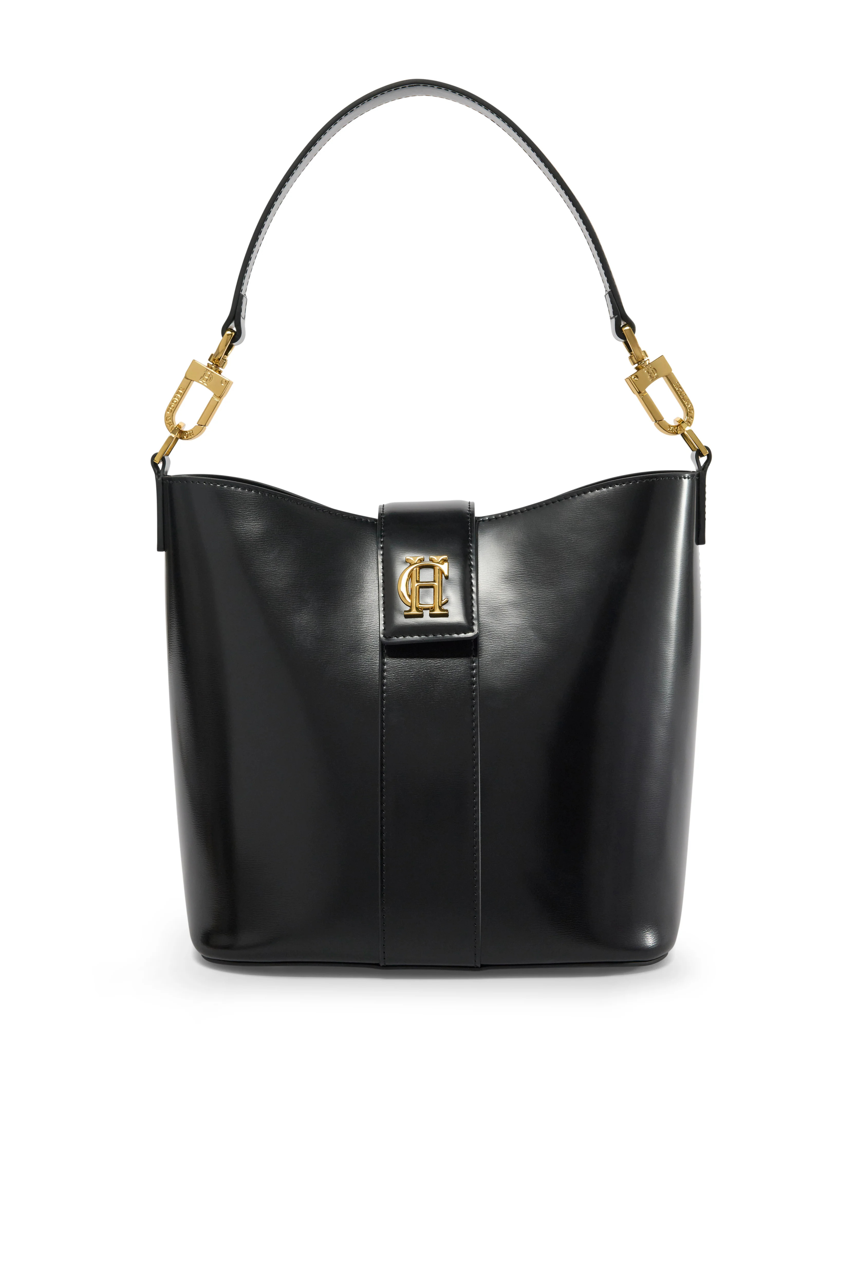 Milan Bucket Bag (Black Leather) | Holland Cooper