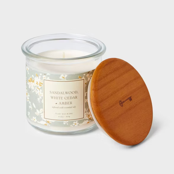 Lidded Jar Candle Sandalwood White Cedar & Amber - Threshold™ | Target