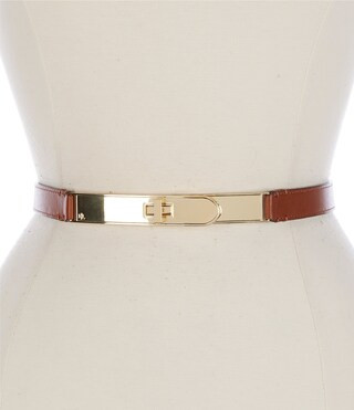 0.6" Turnlock Leather Skinny Belt | Dillard's