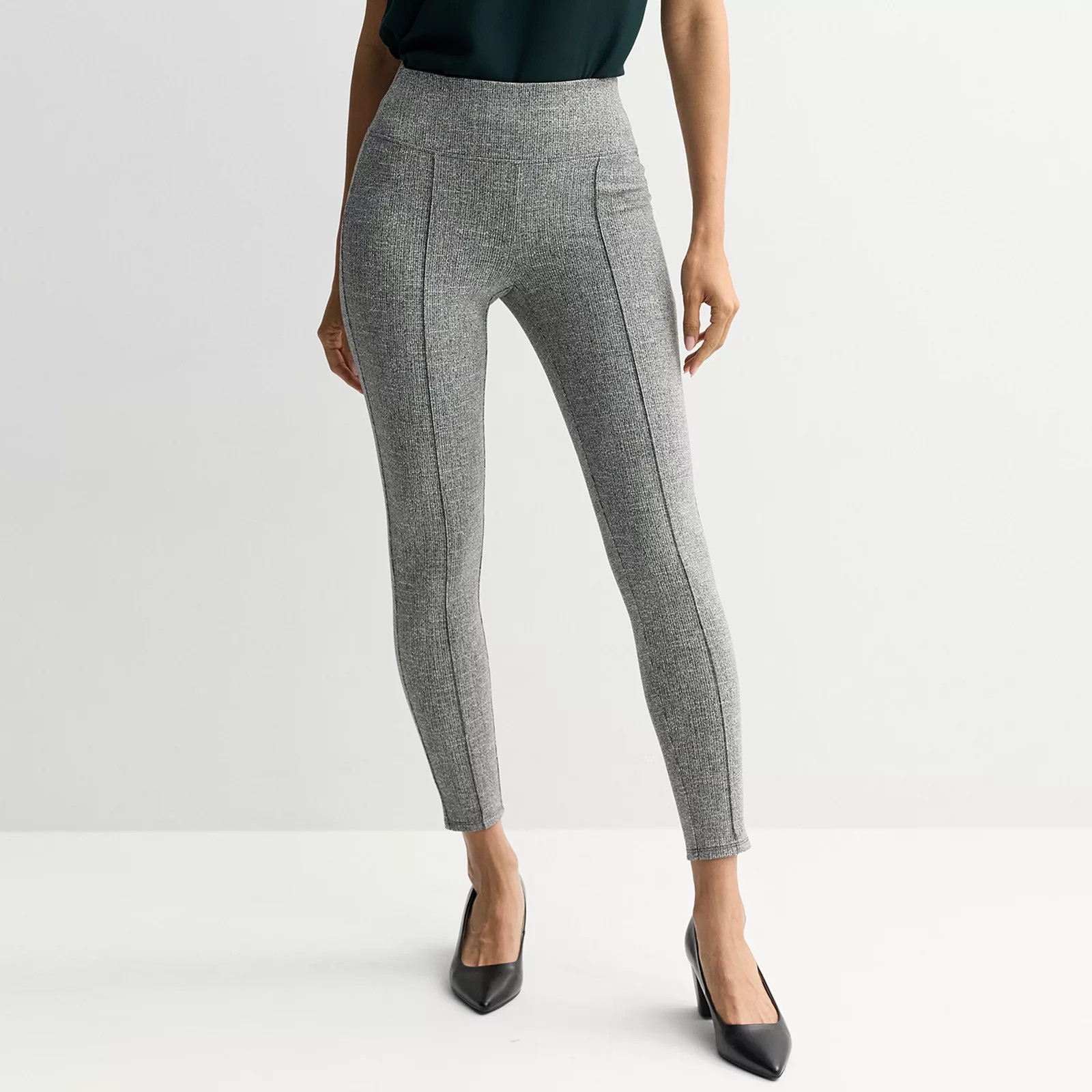 Women's Nine West Seamed Ponte Leggings, Size: XL, Gray Slub Texture | Kohl's