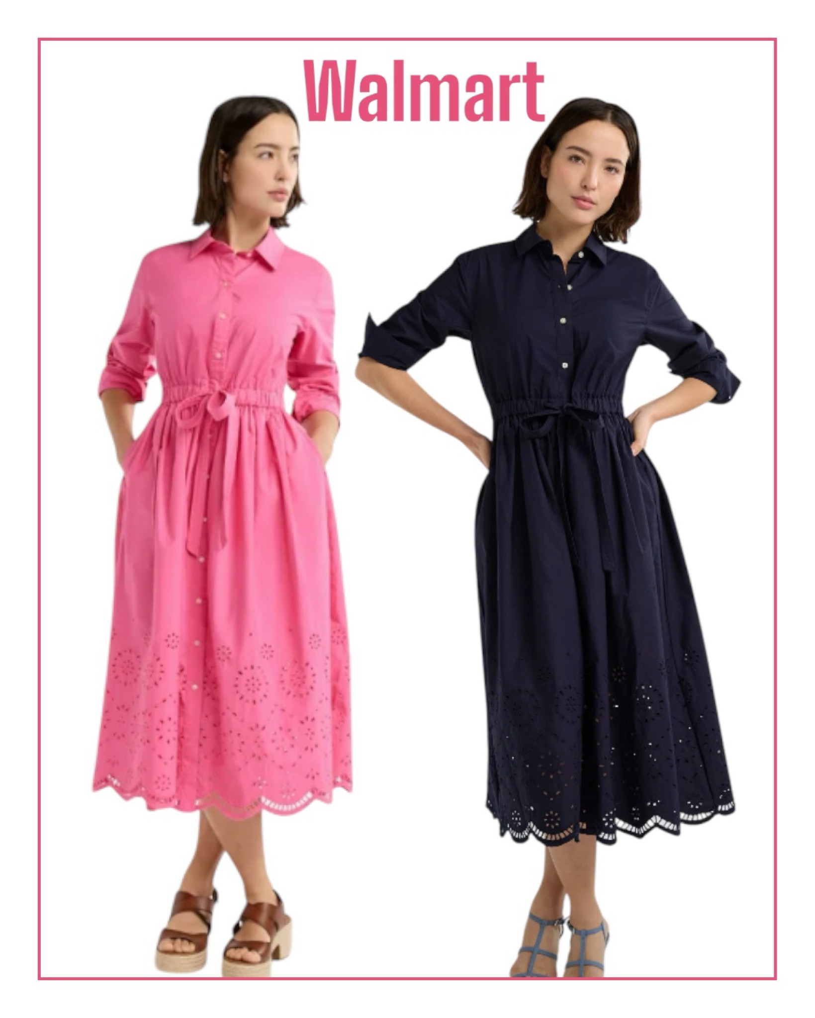 Walmart new spring dresses. I’m navy & hot pink. 
#dresss

#LTKfindsunder50 #LTKSeasonal