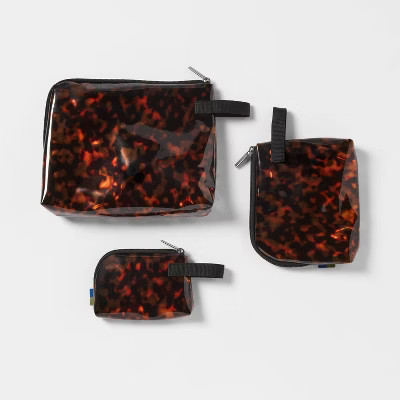 3pc Toiletry Kit and Bag - Open Story™ Tortoise | Target