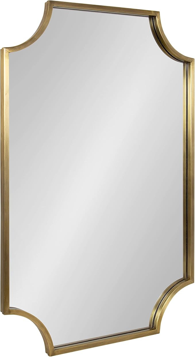 Kate and Laurel Rowla Scalloped Wall Mirror, 24x36, Gold | Amazon (US)