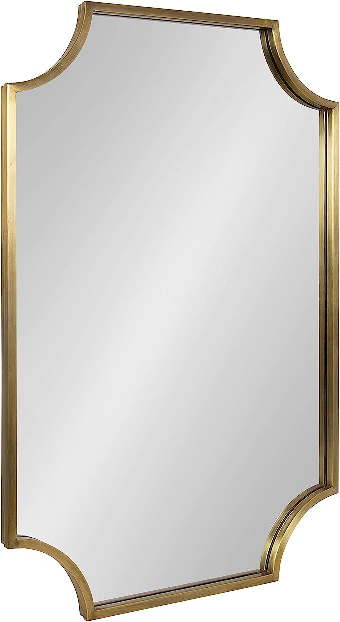 Kate and Laurel Rowla Scalloped Wall Mirror, 24x36, Gold | Amazon (US)