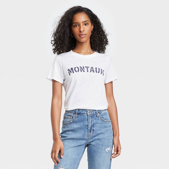 Women's Montauk Short Sleeve Graphic T-Shirt - White | Target