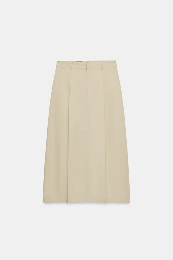 100% Cotton Midi Skirt | Zara US