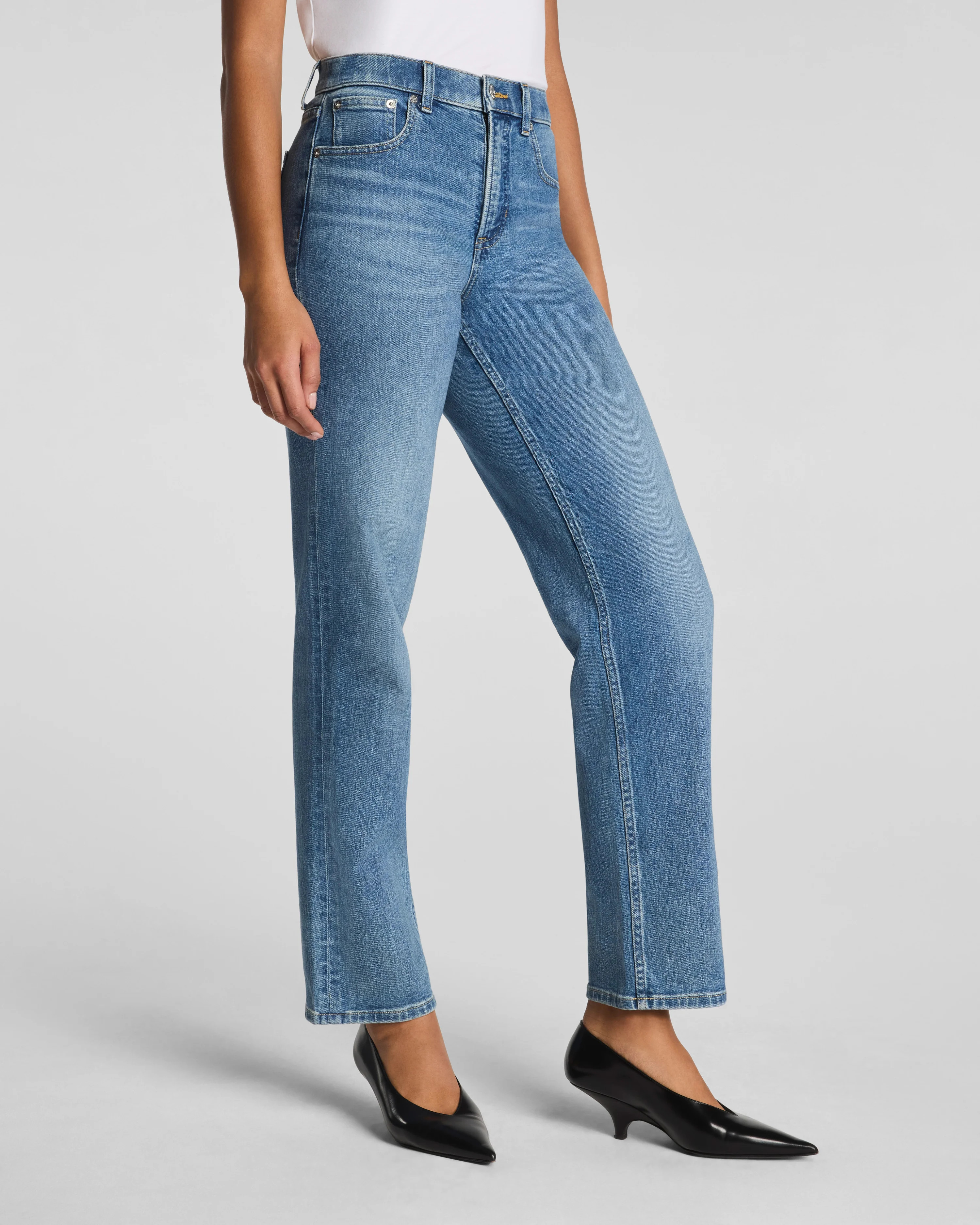 SPANXshape™ Authentic 360Mid-Rise 90s Straight Leg Jeans | Spanx