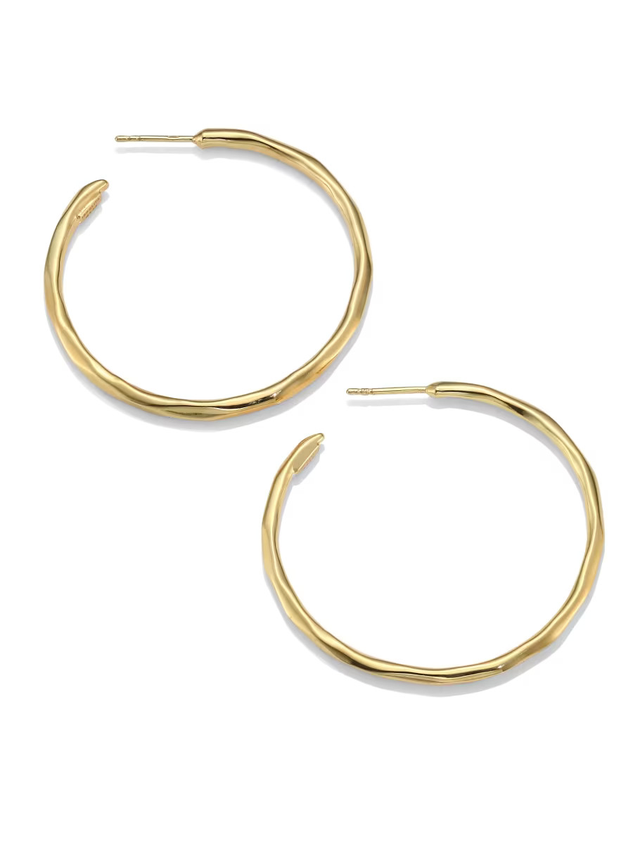 Glamazon 18K Yellow Gold #3 Hoop Earrings/1.65" | Saks Fifth Avenue