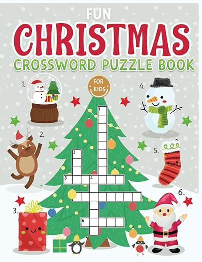 Fun Christmas crossword Puzzle book for kids: Christmas themed word puzzle activity book for clev... | Amazon (US)