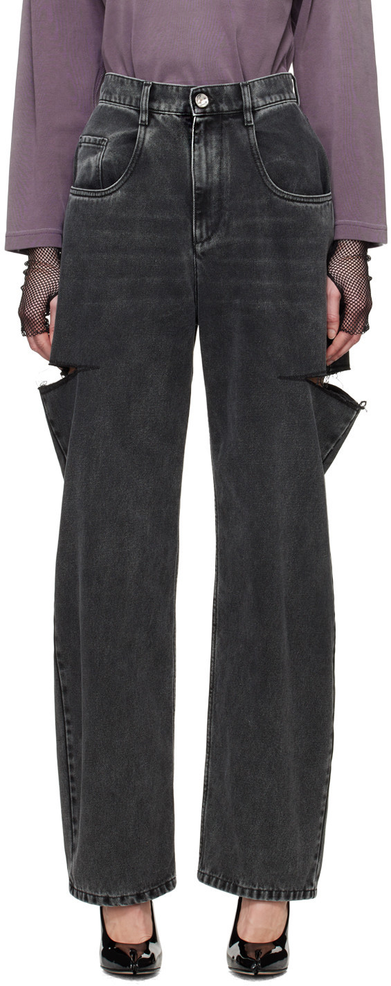 Maison Margiela Black Cutout Jeans | SSENSE