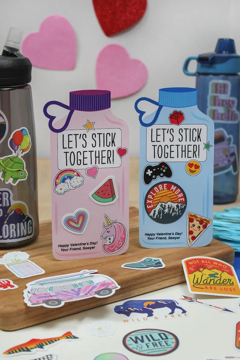 Water Bottle Sticker Kids Valentine Printable Kids Valentine, School Valentine, Classroom Valenti... | Etsy (US)