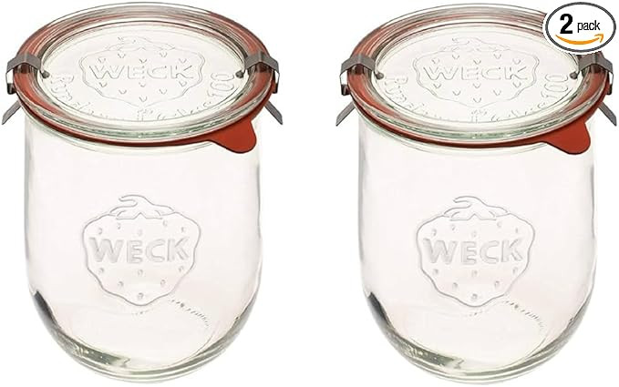 Weck Tulip Jars 1 Liter - Large Sour Dough Starter Jars with Wide Mouth - Suitable for Canning an... | Amazon (US)