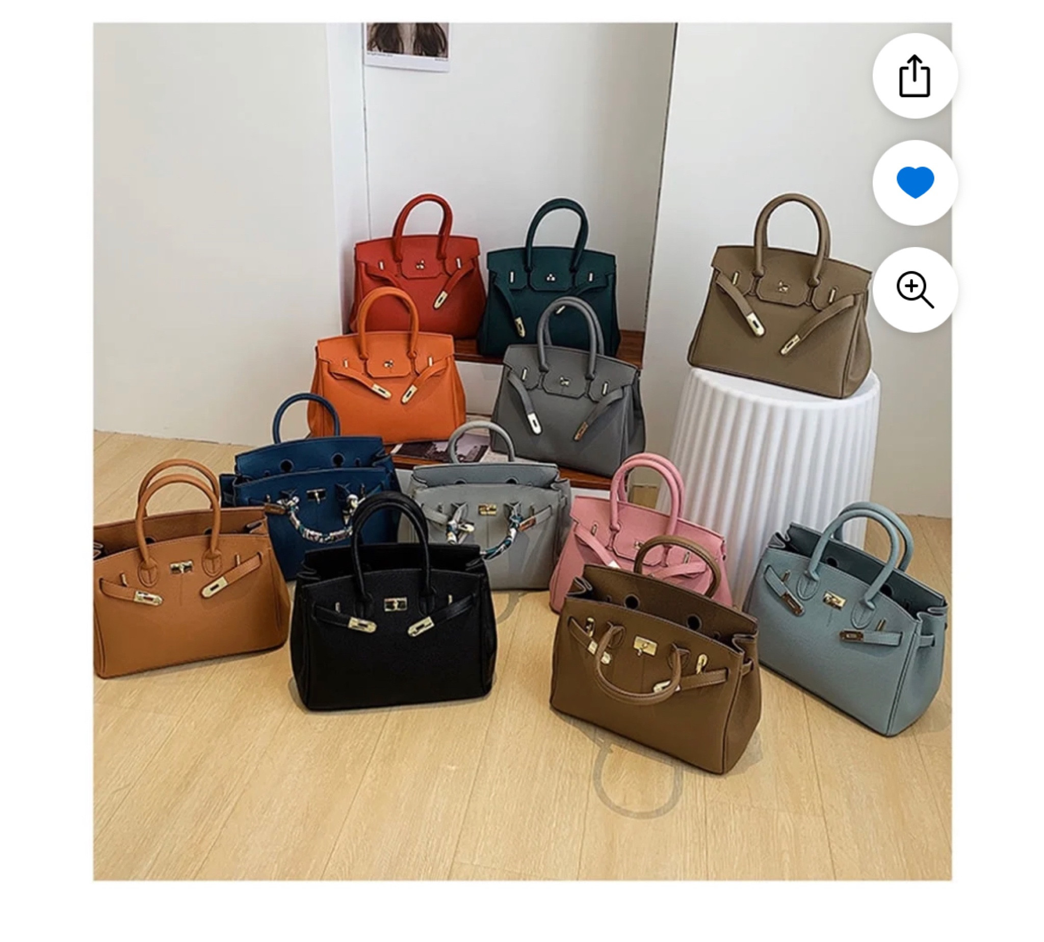 Pleather version of my Walmart bag! A lot of different colors. Only one size (30cm), no tag, dust bag, or lock.

**please note these are NOT the ones I own! These are pu leather!
