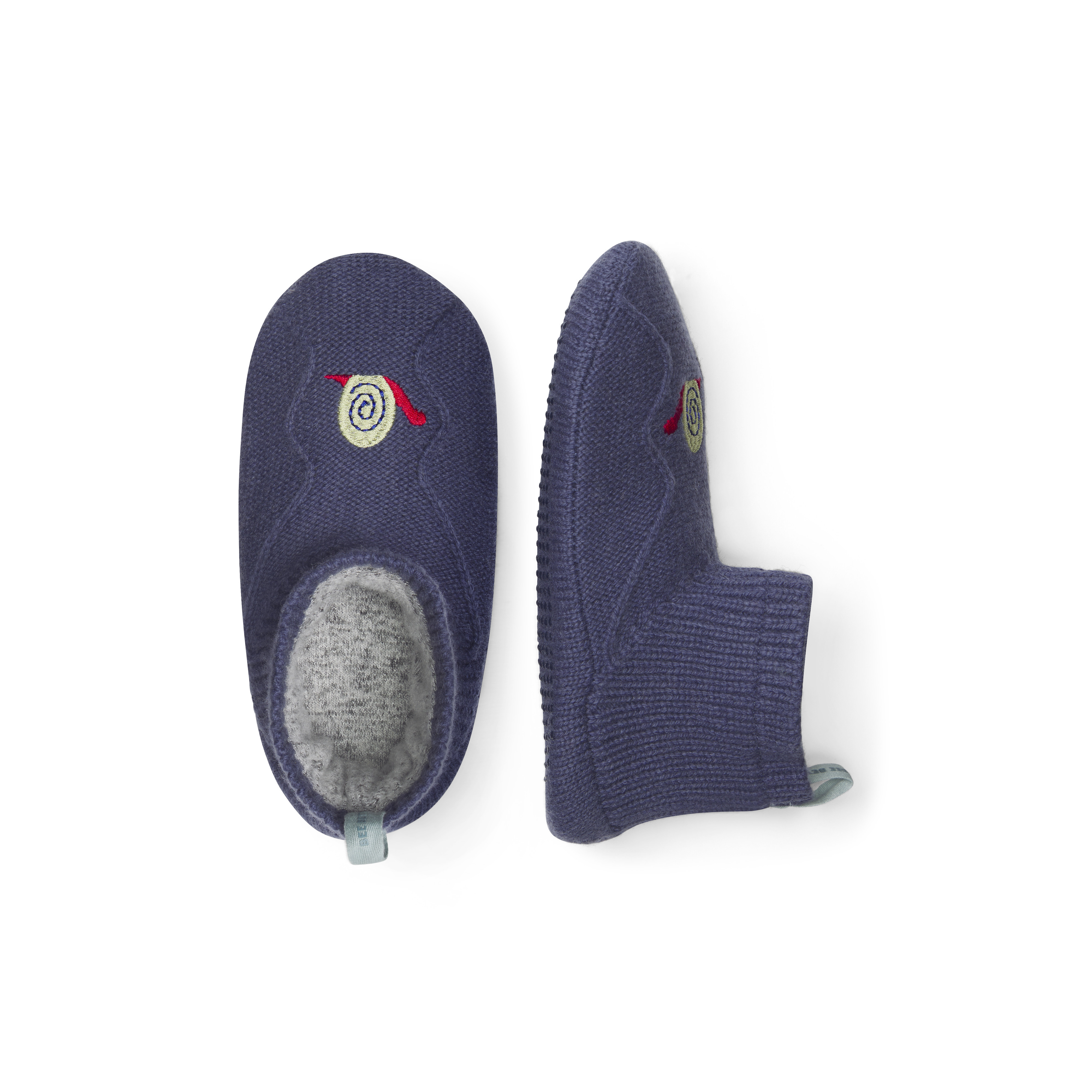 Youth Gripper Slipper - Navy Dusk Snail - Y1 - Nylon/elastane - Bombas | Bombas