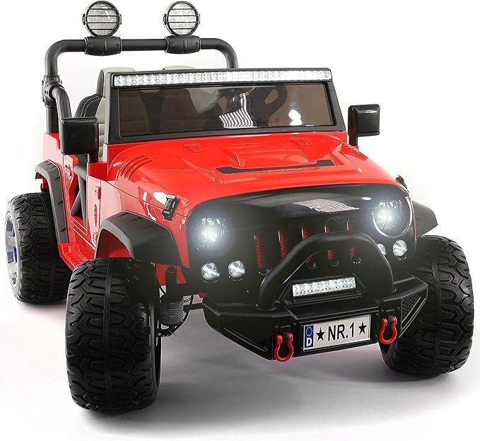 2022 Two (2) Seater Ride On Kids Car Truck w/ Battery Swaps 12V Kid Car to Drive 3 Speeds, Leathe... | Amazon (US)