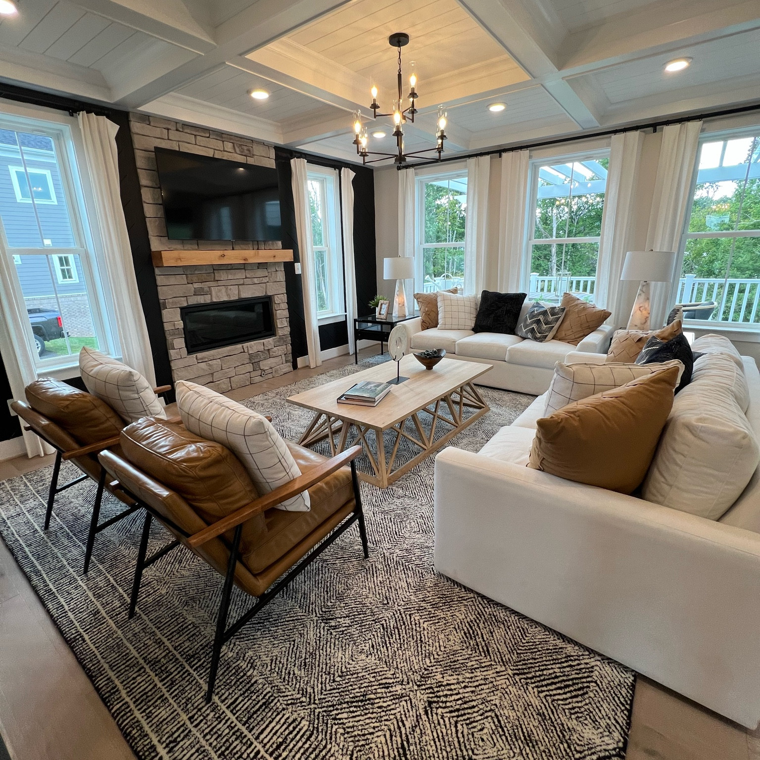 Home decor, living room, white sofa, brown leather chairs, 

#LTKhome