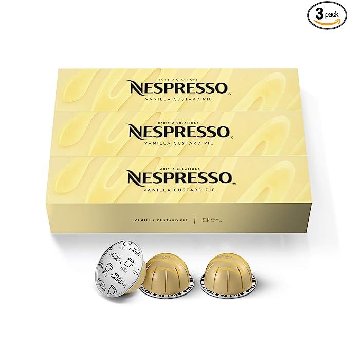 Nespresso Capsules VertuoLine, Vanilla Custard Pie, Mild Roast Coffee, 30 Count Coffee Pods, Brew... | Amazon (US)