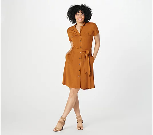 Isaac Mizrahi Live! Camp Shirt Dress - QVC.com | QVC